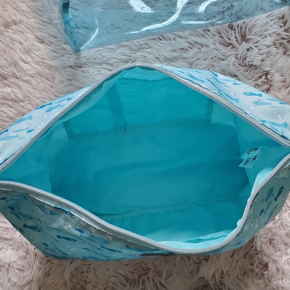 RARE Shanghai Disney 2-piece beach tote bag purse translucent blue Mickey anchor - Picture 8 of 13